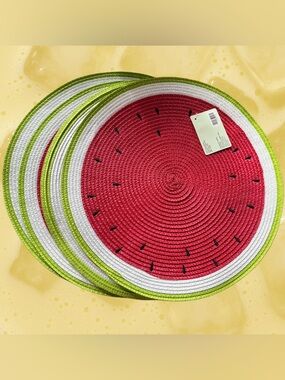 Watermelon 15” Round Woven Placemat Table Top Hobby Lobby Set Of 4 NWT!